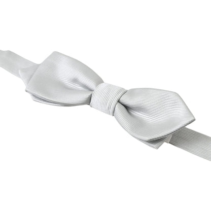 Dolce & Gabbana Gray Silk Adjustable Men Neck Papillon Bow Tie Dolce & Gabbana