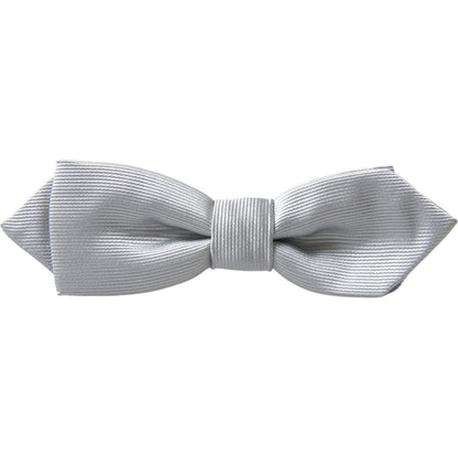 Dolce & Gabbana Gray Silk Adjustable Men Neck Papillon Bow Tie Dolce & Gabbana
