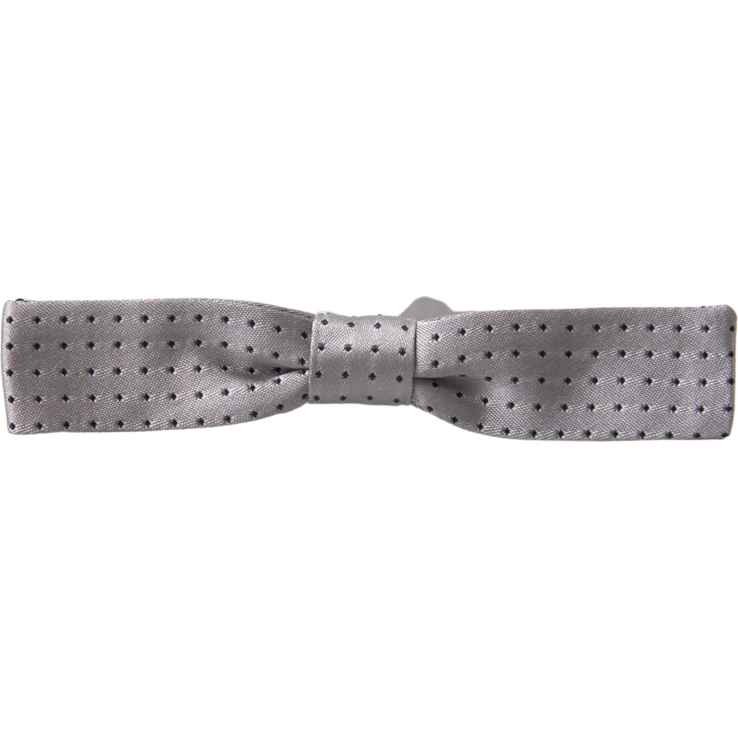 Dolce & Gabbana Gray Dotted Silk Adjustable Men Neck Papillon Bow Tie Dolce & Gabbana