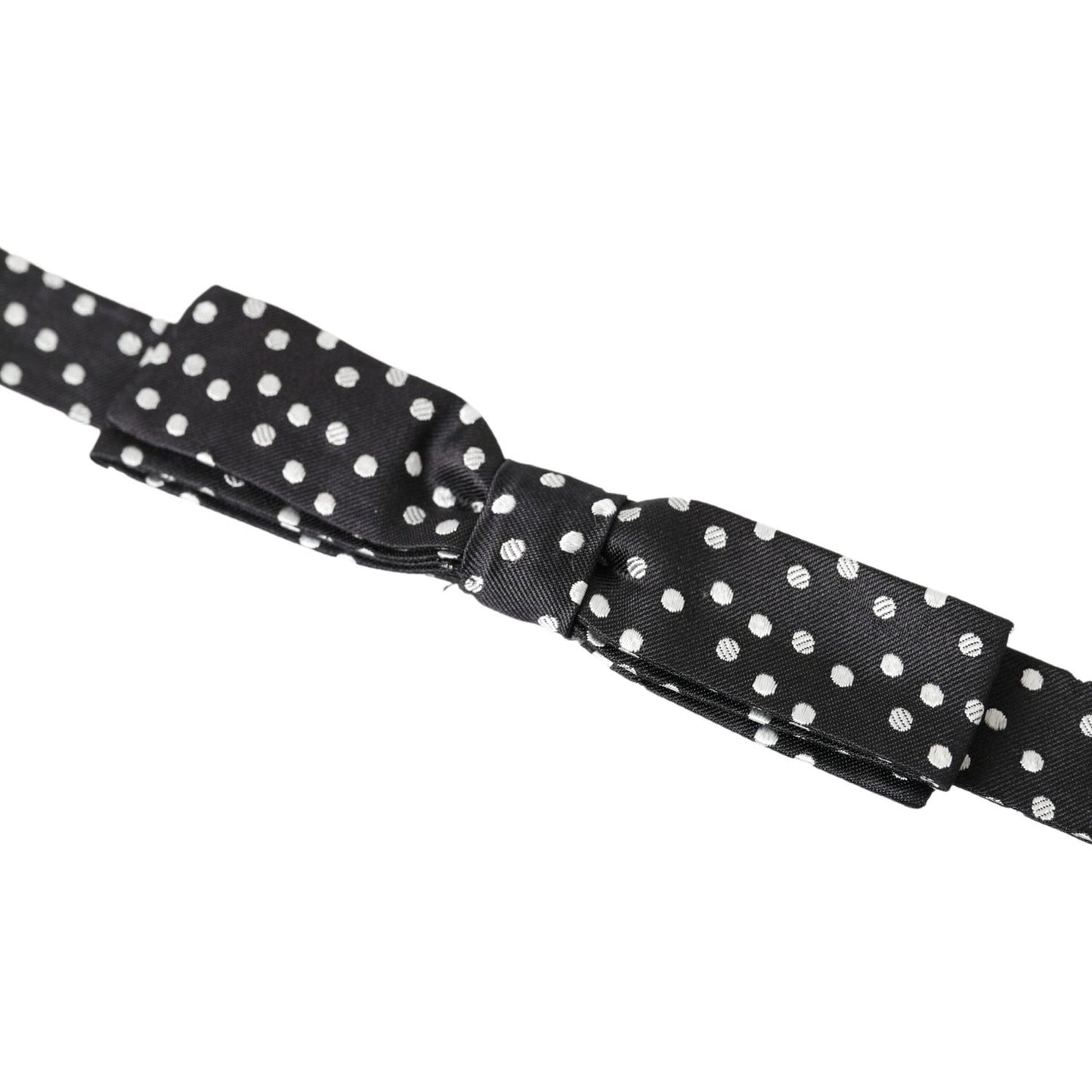 Dolce & Gabbana Black Polka Dot Silk Adjustable Men Neck Papillon Bow Tie Dolce & Gabbana
