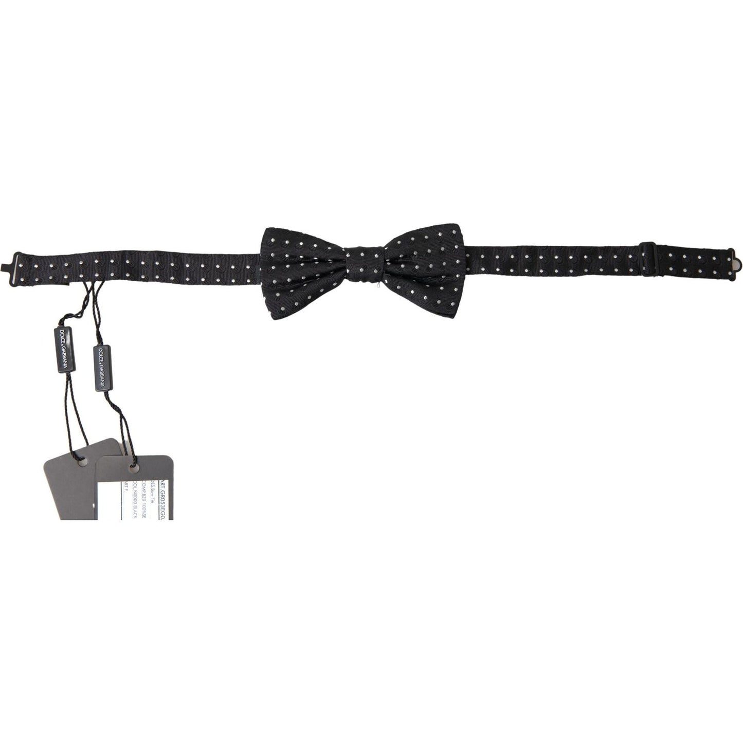Dolce & Gabbana Black Polka Dot Silk Adjustable Men Neck Papillon Bow Tie Dolce & Gabbana