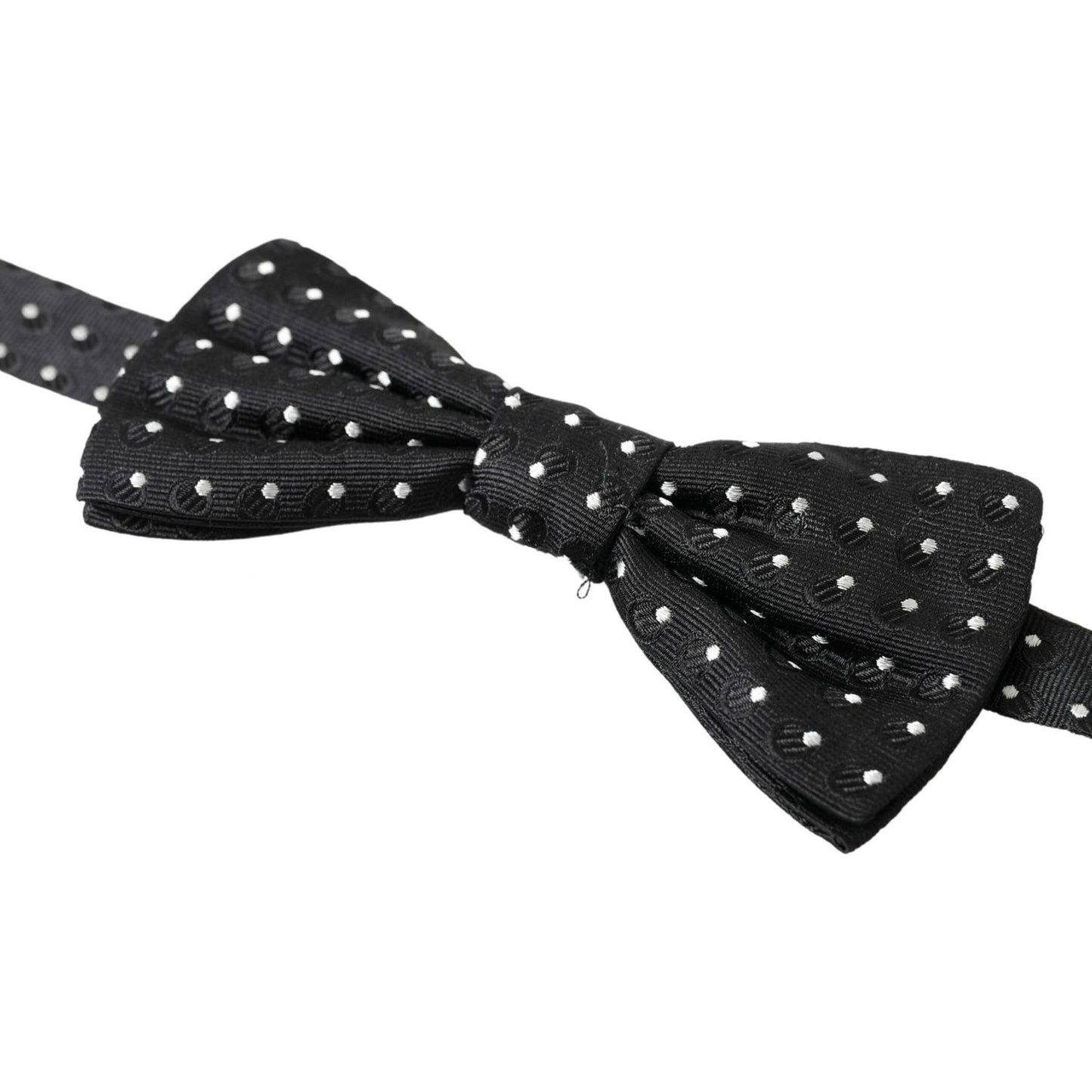 Dolce & Gabbana Black Polka Dot Silk Adjustable Men Neck Papillon Bow Tie Dolce & Gabbana