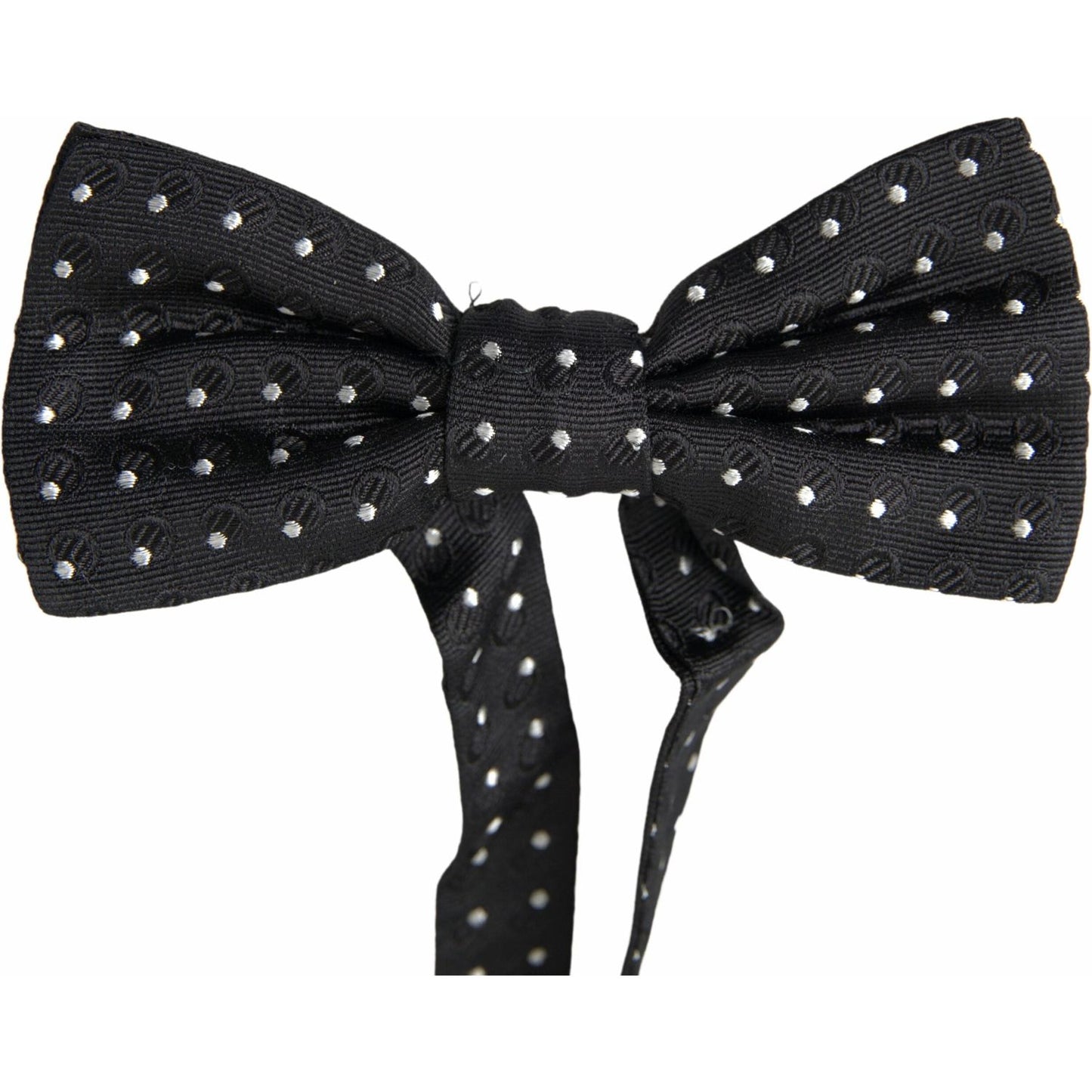 Dolce & Gabbana Black Polka Dot Silk Adjustable Men Neck Papillon Bow Tie Dolce & Gabbana