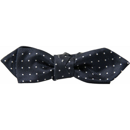 Dolce & Gabbana Blue Polka Dot Silk Adjustable Men Neck Papillon Bow Tie Dolce & Gabbana