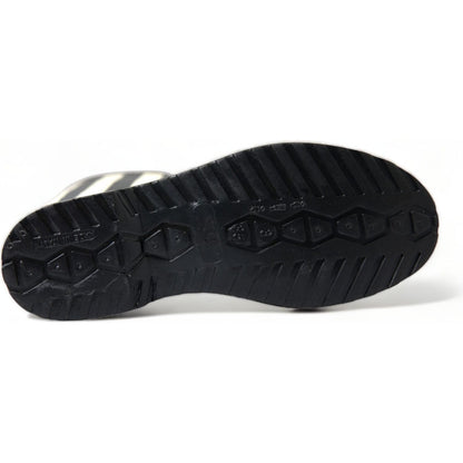 Dolce & Gabbana Black Rubber Knee High Flat Boots Shoes Dolce & Gabbana