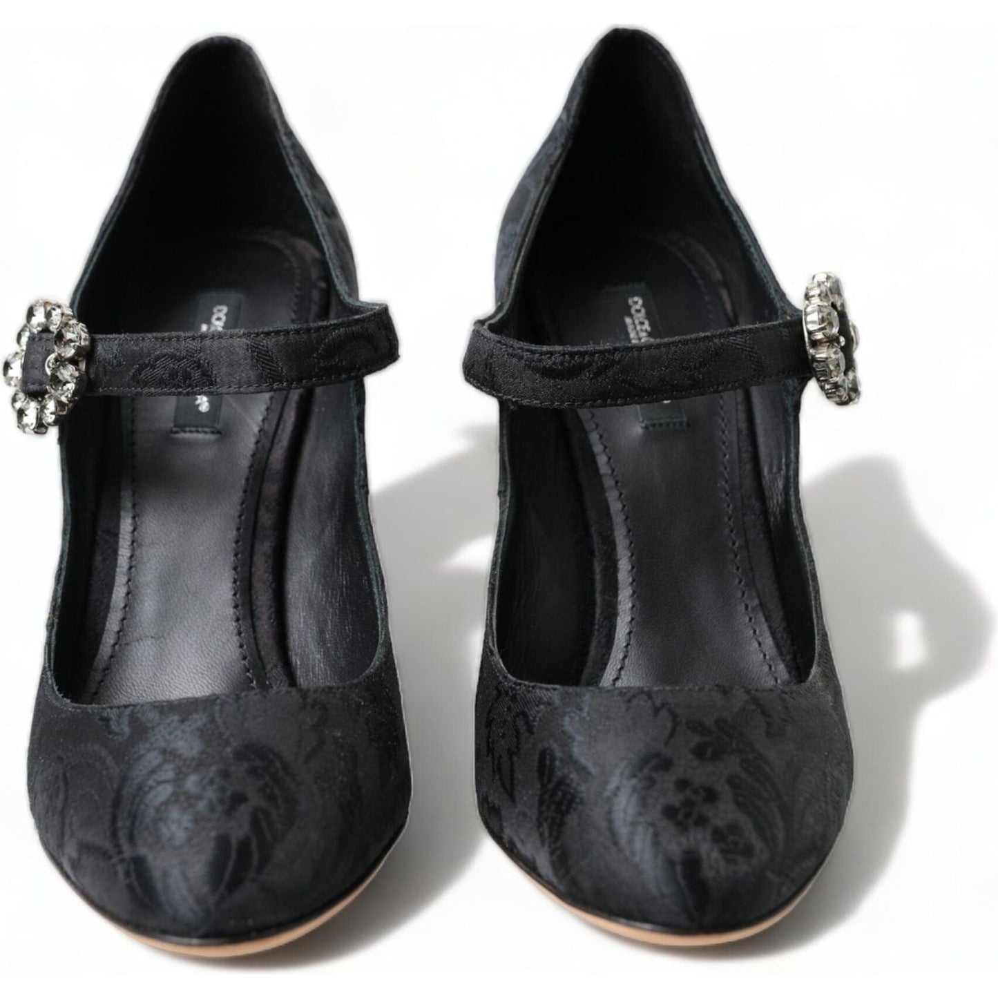 Dolce & Gabbana Black Brocade Mary Janes Heels Pumps Shoes Dolce & Gabbana