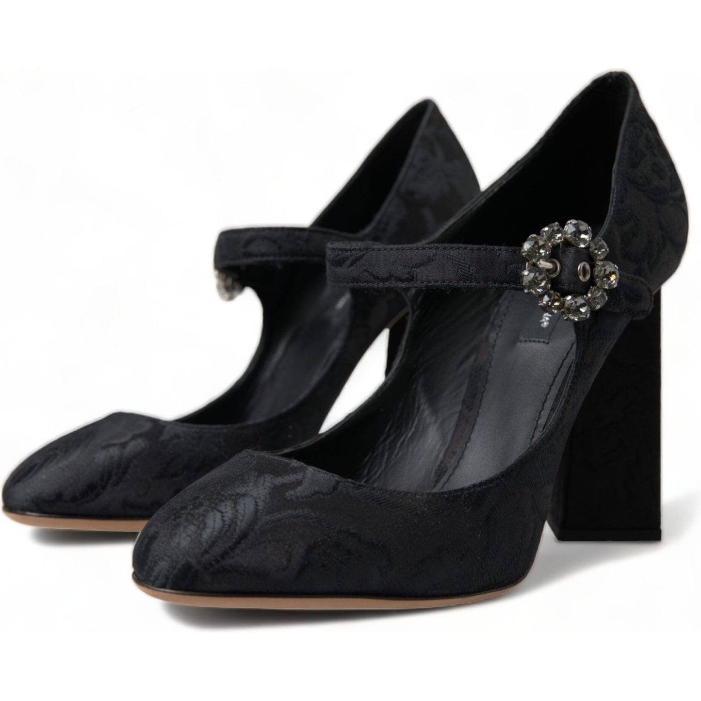 Dolce & Gabbana Black Brocade Mary Janes Heels Pumps Shoes Dolce & Gabbana
