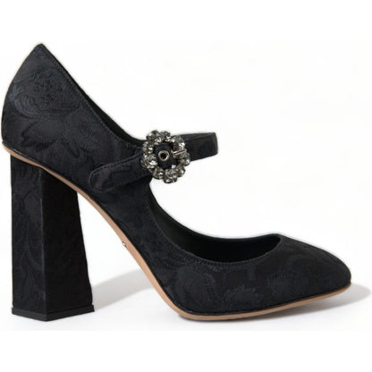 Dolce & Gabbana Black Brocade Mary Janes Heels Pumps Shoes Dolce & Gabbana