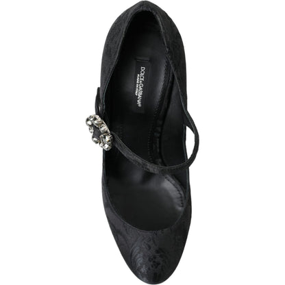 Dolce & Gabbana Black Brocade Mary Janes Heels Pumps Shoes Dolce & Gabbana