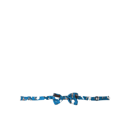 Dolce & Gabbana Blue Jazz Club Silk Adjustable Neck Papillon Bow Tie