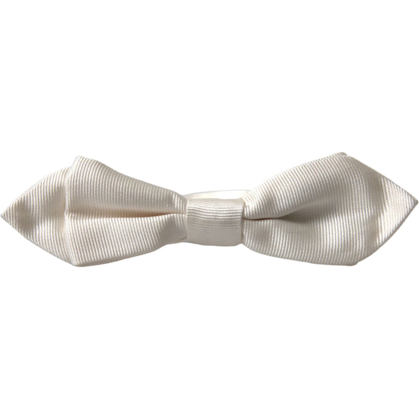Dolce & Gabbana White Silk Slim Adjustable Neck Papillon Bow Tie Dolce & Gabbana