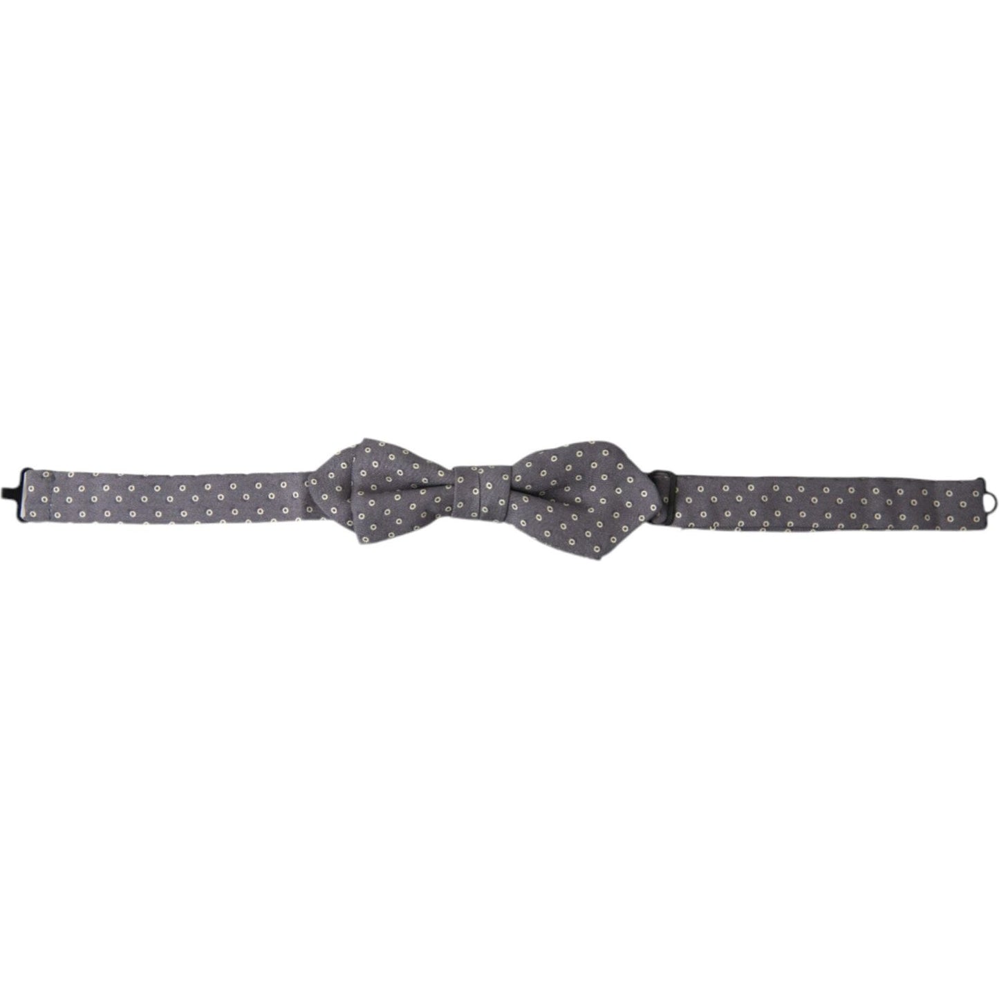 Dolce & Gabbana Gray Polka Dots Silk Adjustable Neck Papillon Bow Tie Dolce & Gabbana