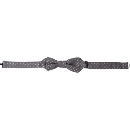 Dolce & Gabbana Gray Polka Dots Silk Adjustable Neck Papillon Bow Tie Dolce & Gabbana