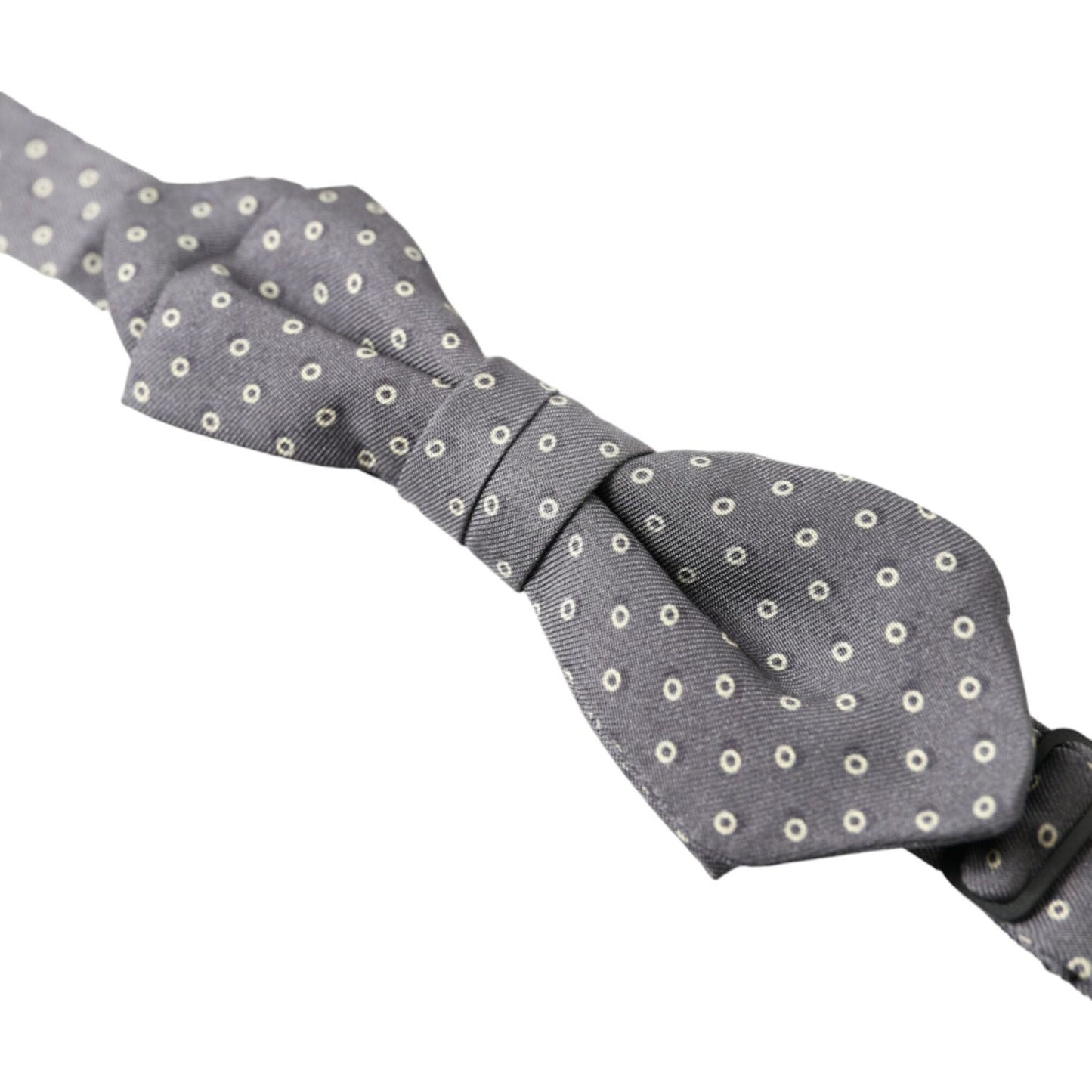Dolce & Gabbana Gray Polka Dots Silk Adjustable Neck Papillon Bow Tie Dolce & Gabbana