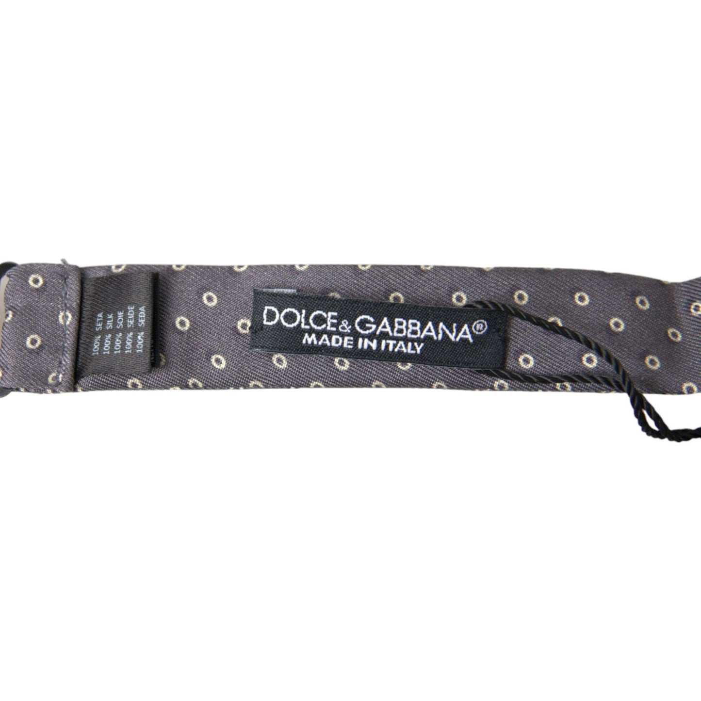 Dolce & Gabbana Gray Polka Dots Silk Adjustable Neck Papillon Bow Tie Dolce & Gabbana