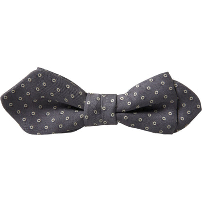 Dolce & Gabbana Gray Polka Dots Silk Adjustable Neck Papillon Bow Tie Dolce & Gabbana