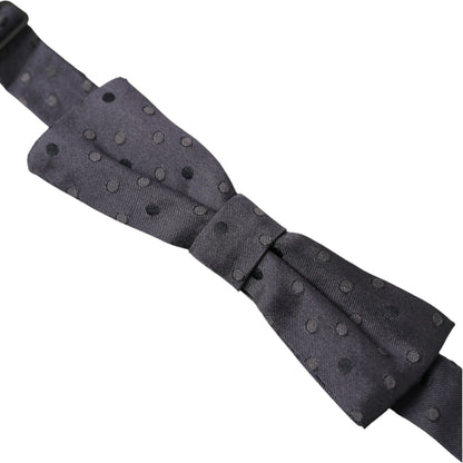 Dolce & Gabbana Blue Polka Dot Silk Adjustable Neck Men Papillon Bow Tie Dolce & Gabbana