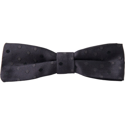 Dolce & Gabbana Blue Polka Dot Silk Adjustable Neck Men Papillon Bow Tie Dolce & Gabbana