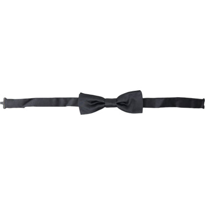 Dolce & Gabbana Dark Gray Silk Adjustable Neck Men Papillon Bow Tie Dolce & Gabbana
