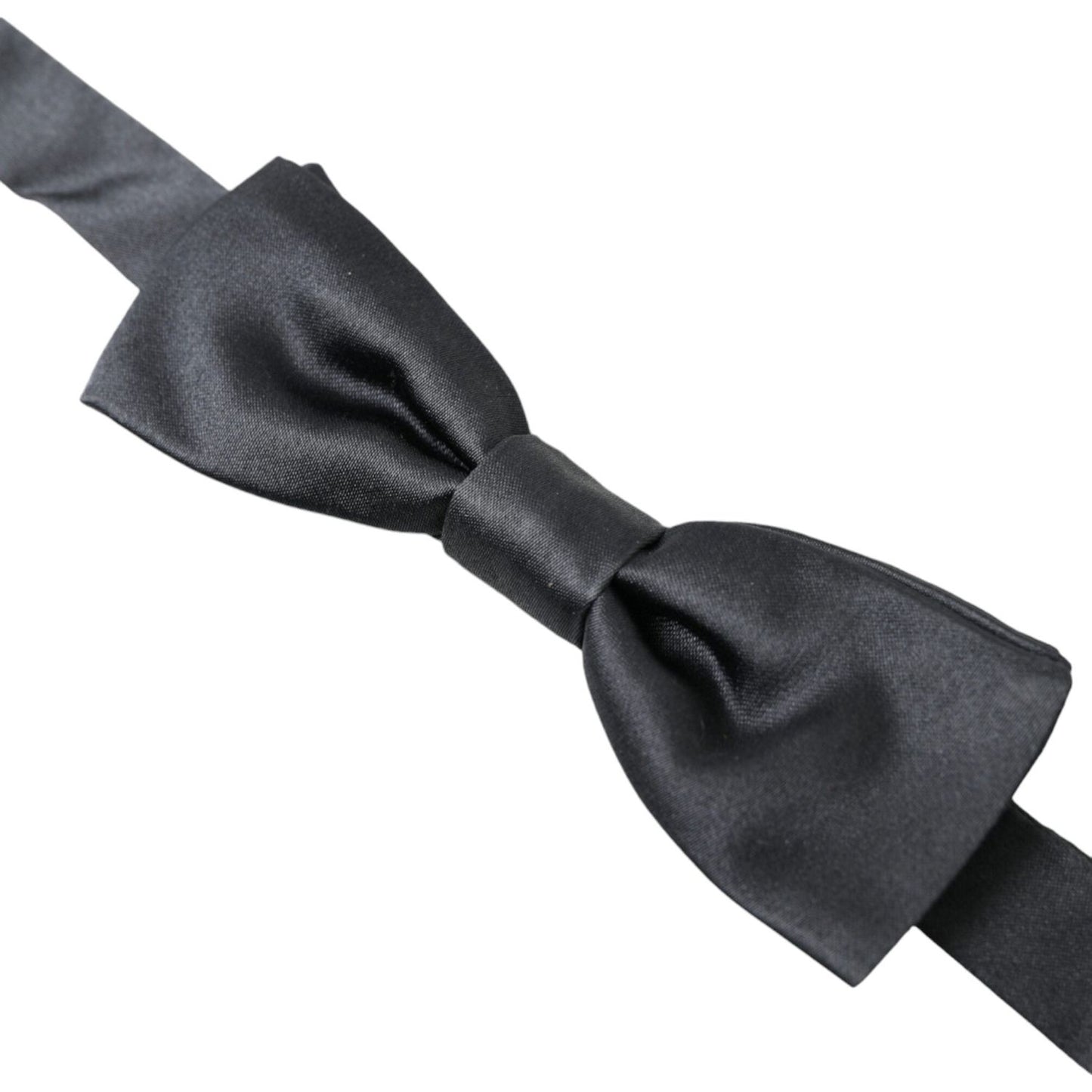 Dolce & Gabbana Dark Gray Silk Adjustable Neck Men Papillon Bow Tie Dolce & Gabbana