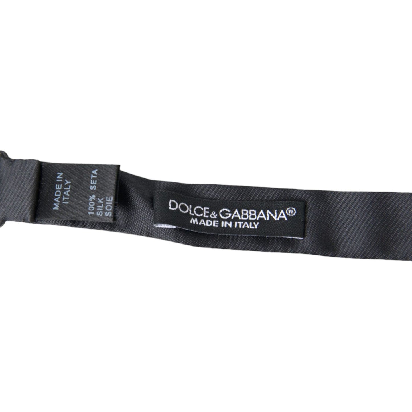 Dolce & Gabbana Dark Gray Silk Adjustable Neck Men Papillon Bow Tie Dolce & Gabbana