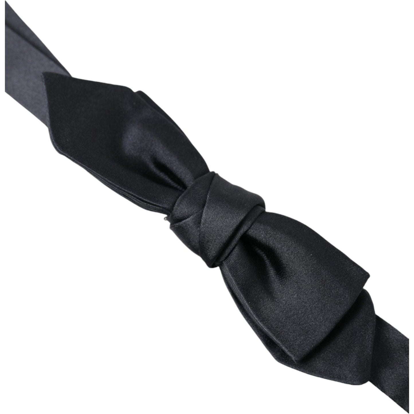 Dolce & Gabbana Dark Blue Silk Satin Adjustable Neck Men Papillon Bow Tie Dolce & Gabbana