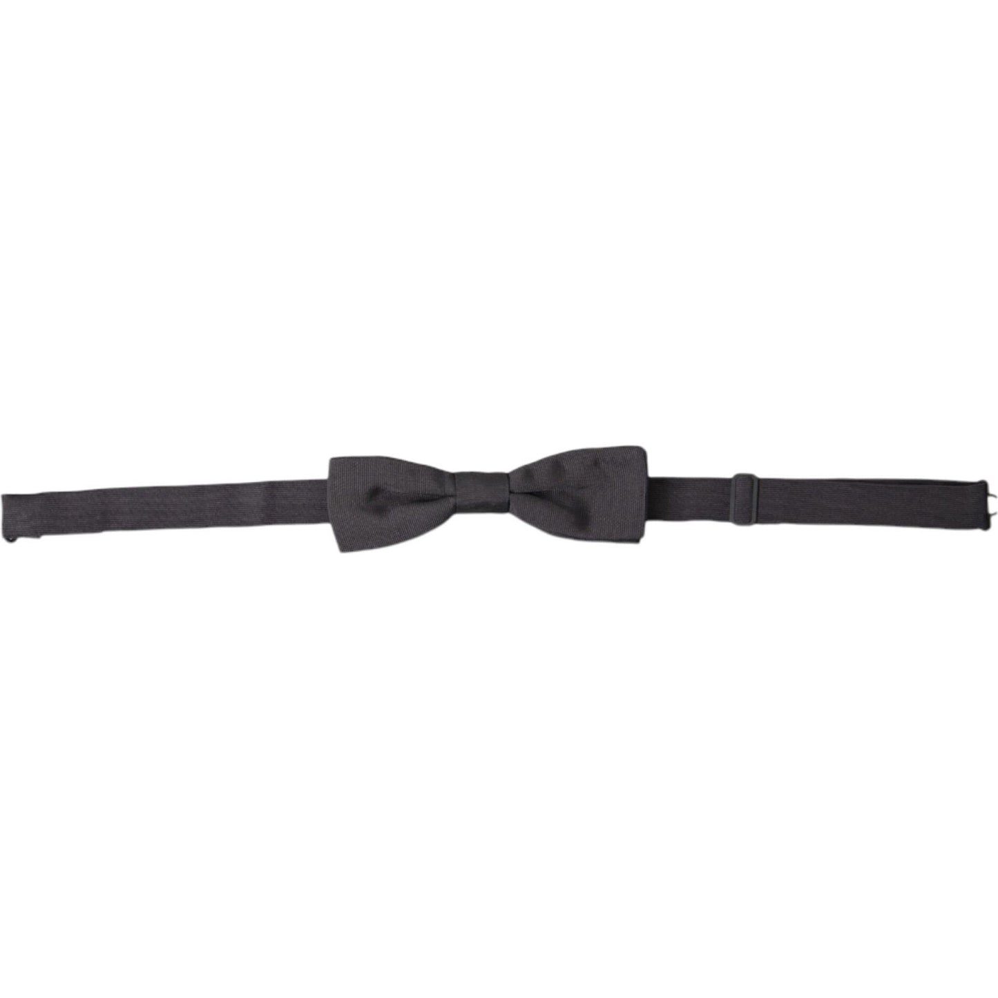 Dolce & Gabbana Dark Gray Silk Adjustable Neck Men Papillon Bow Tie Dolce & Gabbana