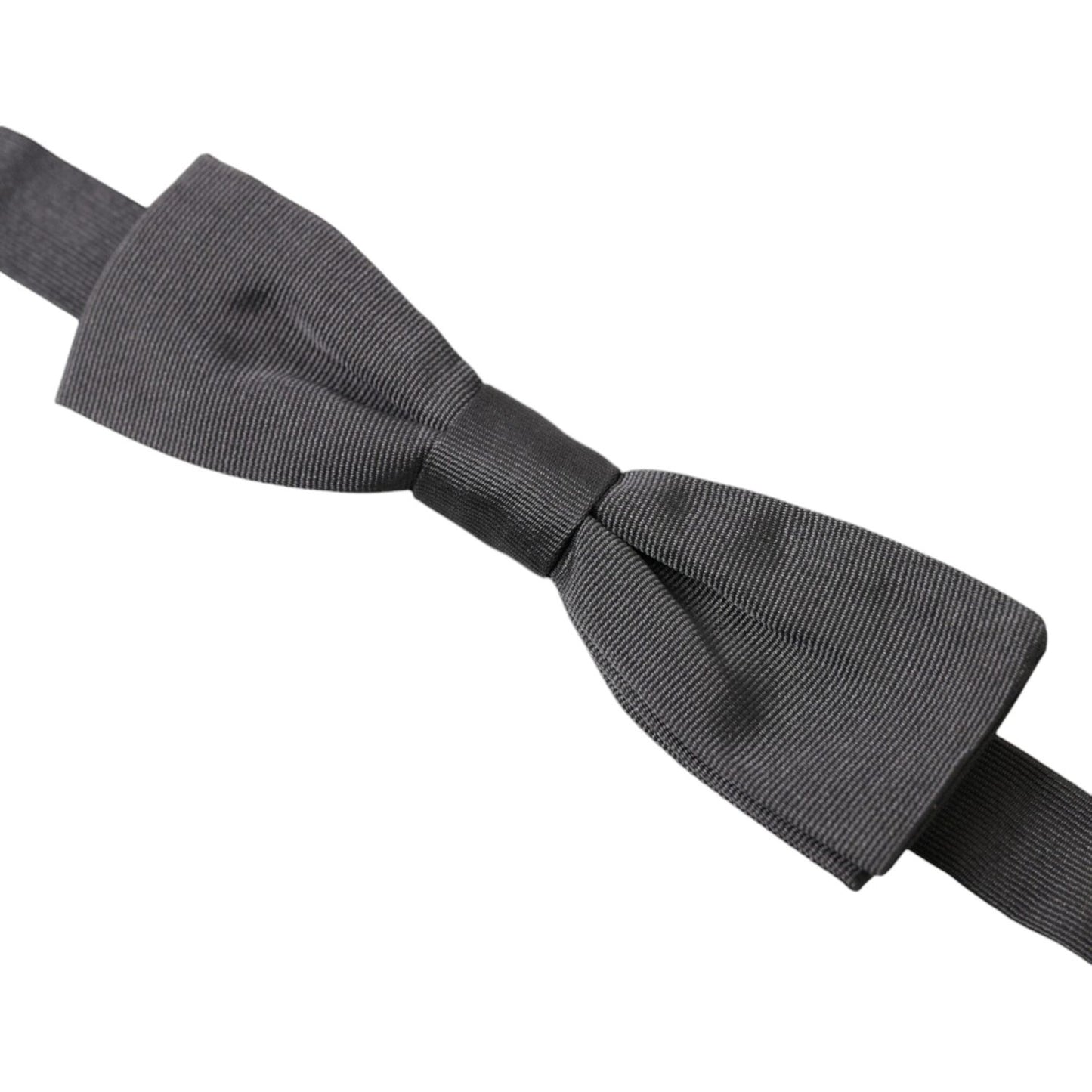 Dolce & Gabbana Dark Gray Silk Adjustable Neck Men Papillon Bow Tie Dolce & Gabbana