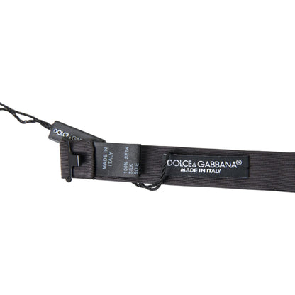 Dolce & Gabbana Dark Gray Silk Adjustable Neck Men Papillon Bow Tie Dolce & Gabbana