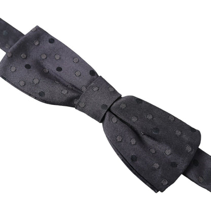 Dolce & Gabbana Blue Polka Dot Silk Adjustable Neck Men Papillon Bow Tie Dolce & Gabbana