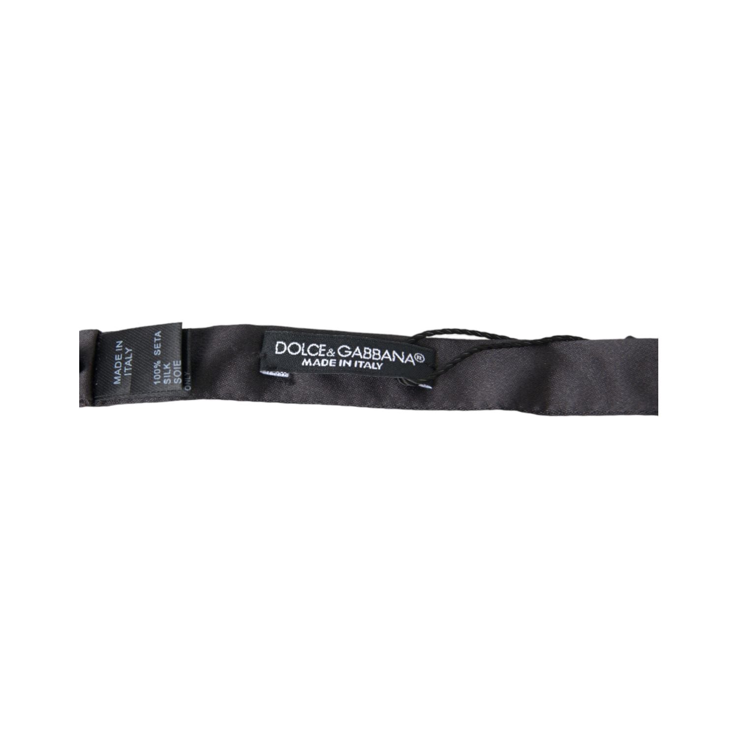 Dolce & Gabbana Dark Gray Silk Adjustable Neck Men Papillon Bow Tie