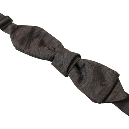 Dolce & Gabbana Brown Polyester Silk Adjustable Neck Men Papillon Bow Tie Dolce & Gabbana