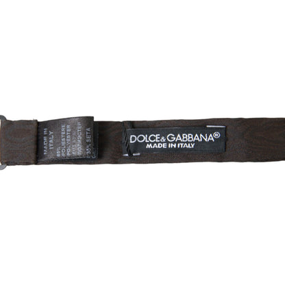 Dolce & Gabbana Brown Polyester Silk Adjustable Neck Men Papillon Bow Tie Dolce & Gabbana