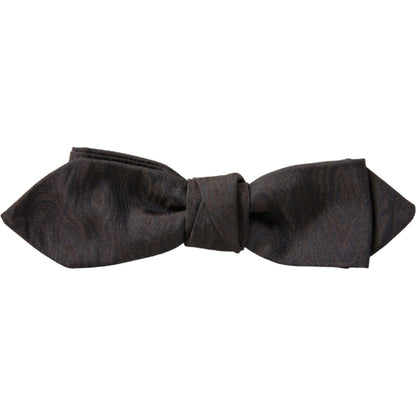 Dolce & Gabbana Brown Polyester Silk Adjustable Neck Men Papillon Bow Tie Dolce & Gabbana
