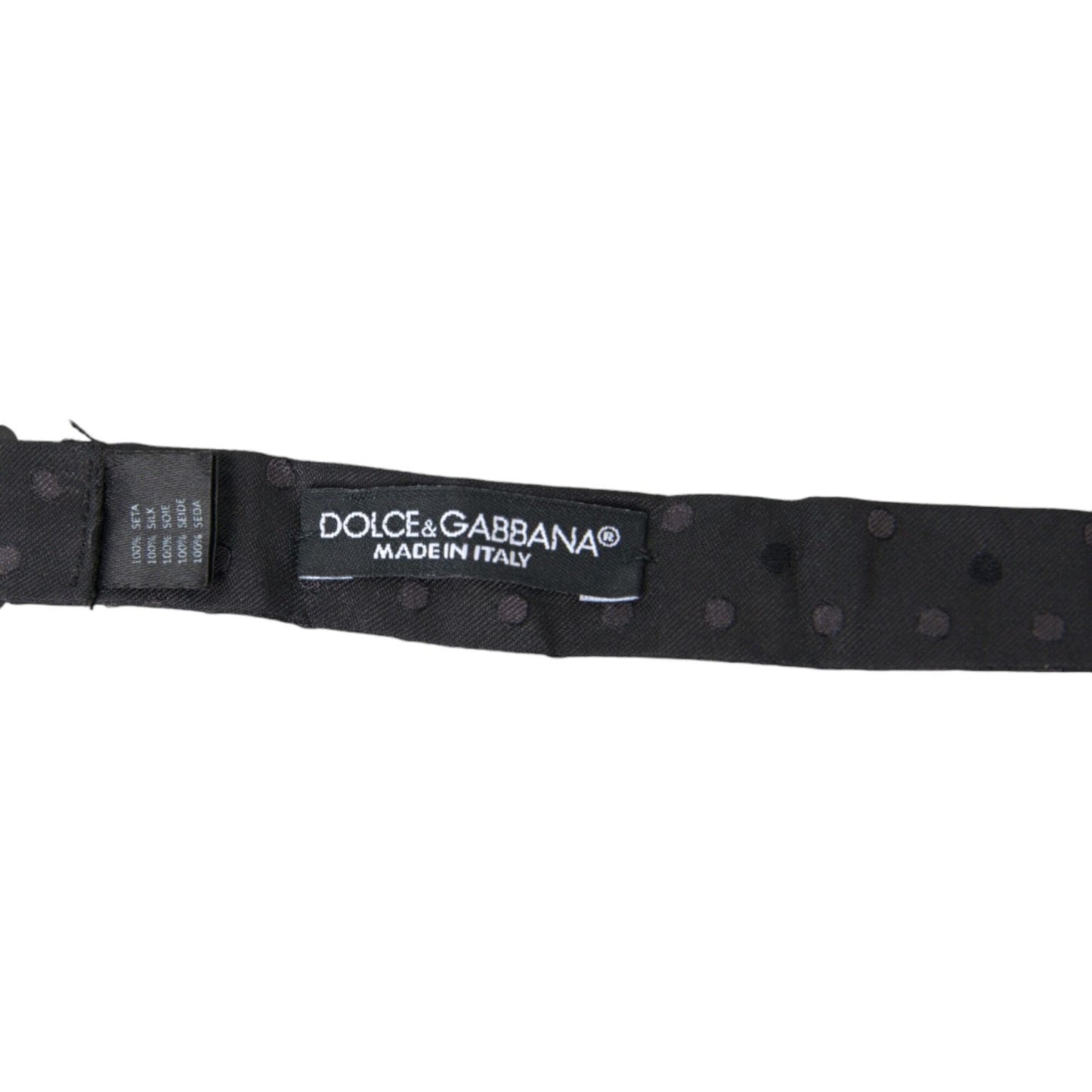 Dolce & Gabbana Gray Polka Dot Silk Adjustable Neck Men Papillon Bow Tie Dolce & Gabbana