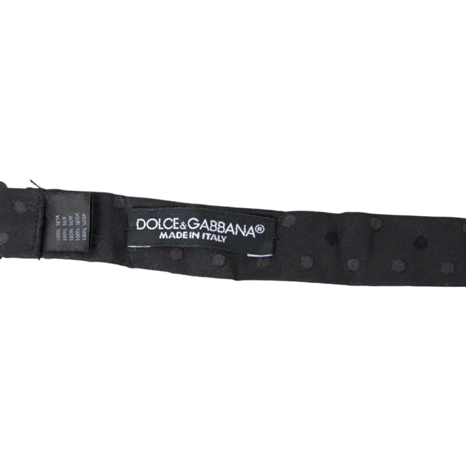 Dolce & Gabbana Gray Polka Dot Silk Adjustable Neck Men Papillon Bow Tie