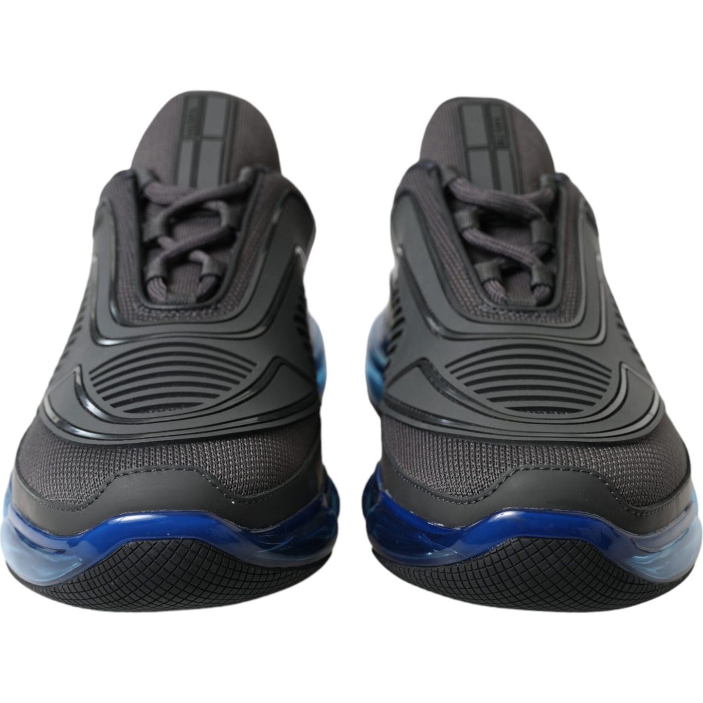 Prada Black Blue Rubber Knit Slip On Low Top Sneakers Shoes Prada