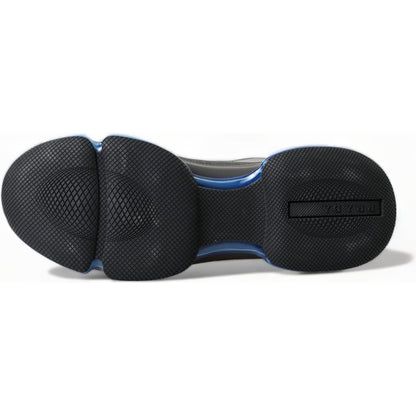 Prada Black Blue Rubber Knit Slip On Low Top Sneakers Shoes Prada