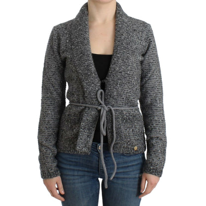Cavalli Gray wool knitted cardigan Cavalli