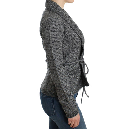Cavalli Gray wool knitted cardigan Cavalli