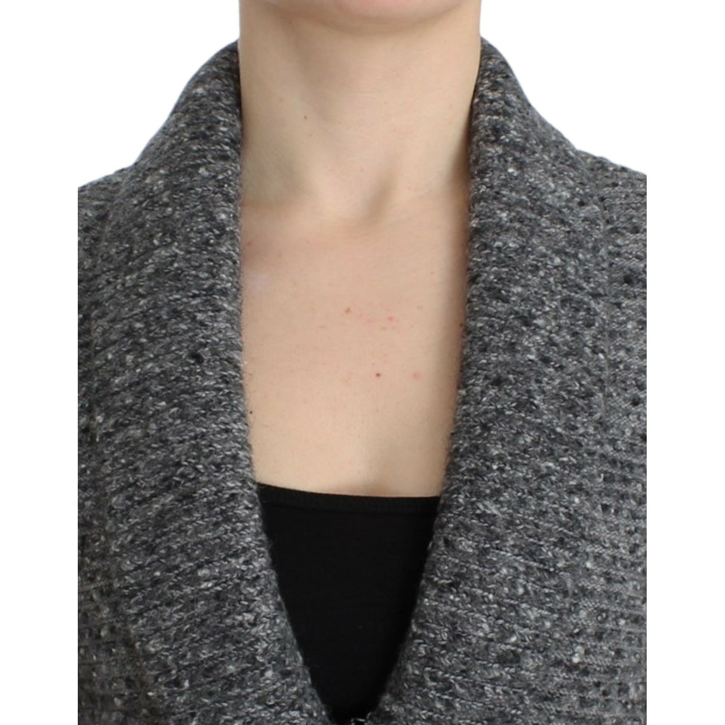 Cavalli Gray wool knitted cardigan Cavalli