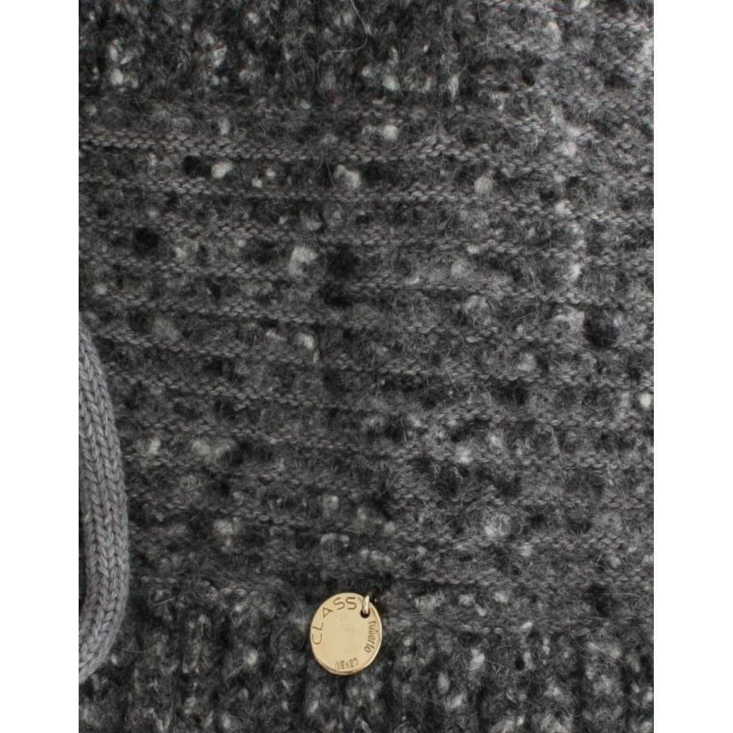 Cavalli Gray wool knitted cardigan Cavalli