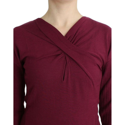 Cavalli Purple knitted wool sweater