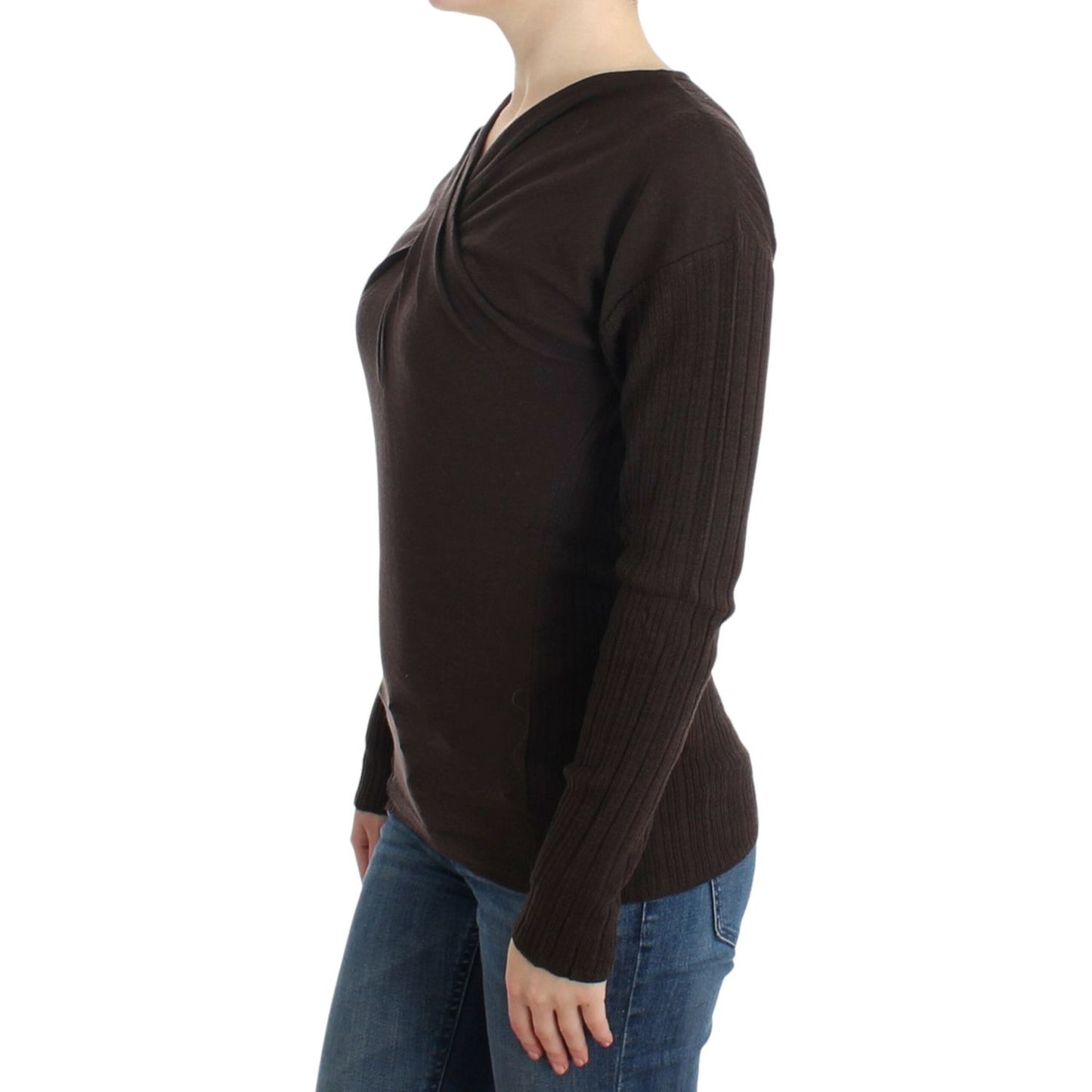 Cavalli Brown knitted wool sweater
