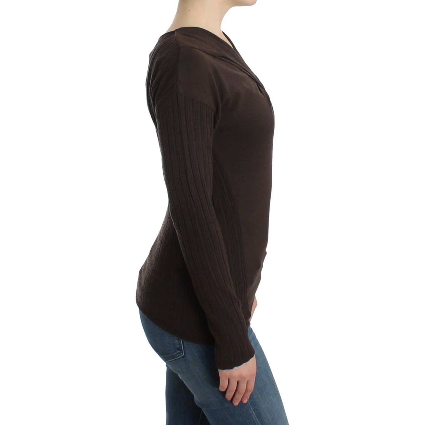 Cavalli Brown knitted wool sweater