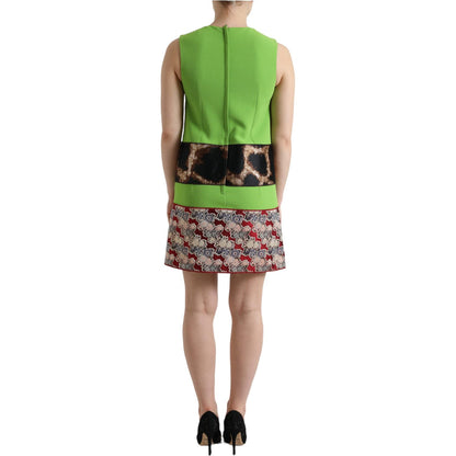 Dolce & Gabbana Apple Green Sleeveless Panelled Shift Dress Dolce & Gabbana