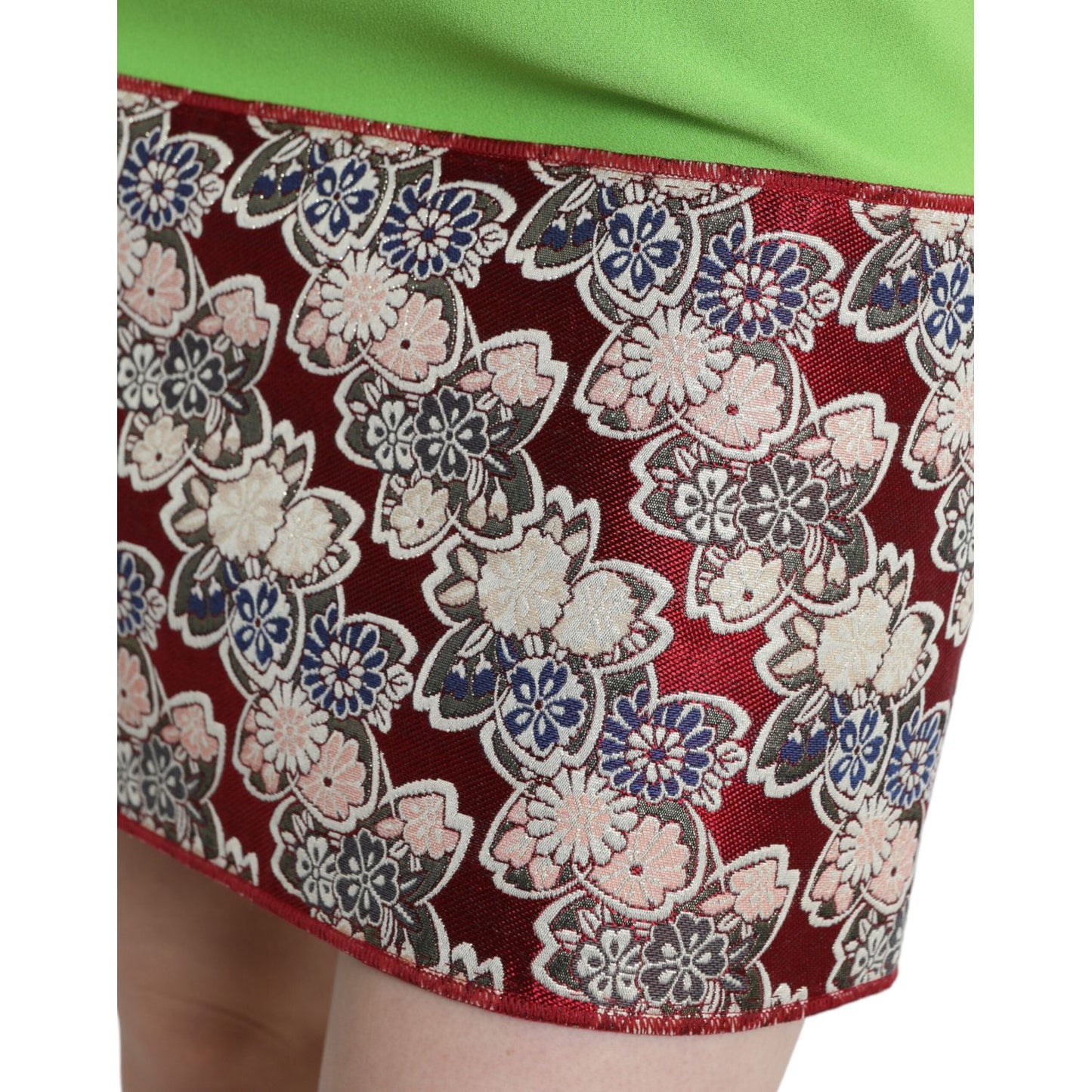 Dolce & Gabbana Apple Green Sleeveless Panelled Shift Dress Dolce & Gabbana