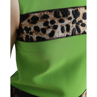 Dolce & Gabbana Apple Green Sleeveless Panelled Shift Dress Dolce & Gabbana