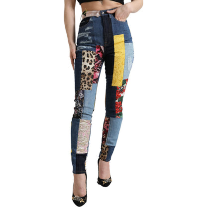 Dolce & Gabbana Multicolor Patchwork GRACE Skinny Denim Jeans Dolce & Gabbana