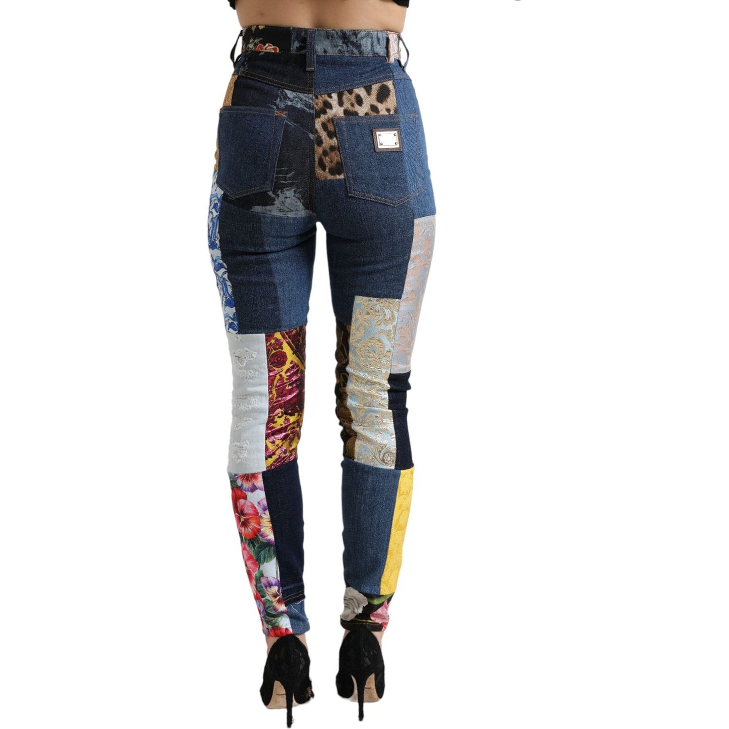 Dolce & Gabbana Multicolor Patchwork GRACE Skinny Denim Jeans Dolce & Gabbana